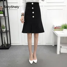 Осенне-зимняя юбка с высокой талией, шерстяная юбка-карандаш,, офисные мини юбки, модные облегающие короткие юбки Faldas