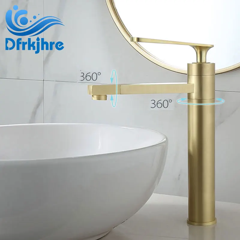 Dfrkjhre умывальник для кухни Золотой медный горячей и холодной воды латунный