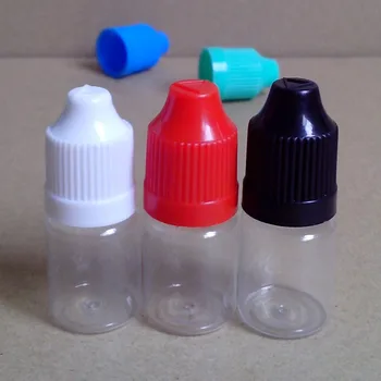 

10pcs Clear Dropper Bottle 5ml PET Hard Plastic Bottles With Child Proof Cap And Long Tip For E-cig Eye Drop e Liquid Bottle