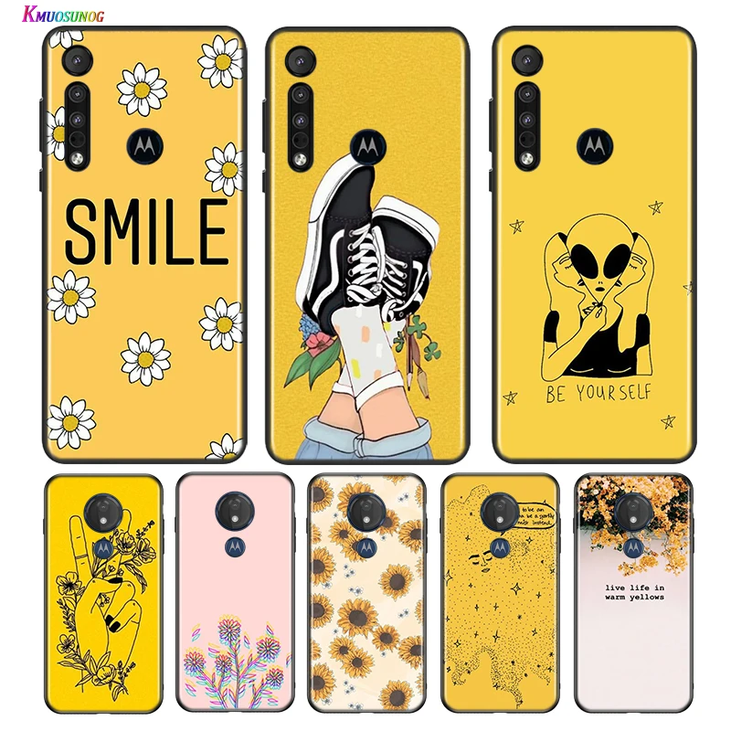Желтый чехол Keep Smile для Motorola G9 G8 G Stylus Power One Fusion Hyper Edge E7 E6 5G Plus Play Lite | Мобильные
