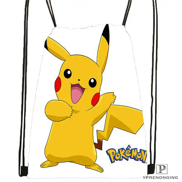 Пользовательские Pikachu-and-Friends-under-the-sea-2 походная сумка на шнурке милый рюкзак для детей(черная спинка) 31x40 см#20180611-02-97