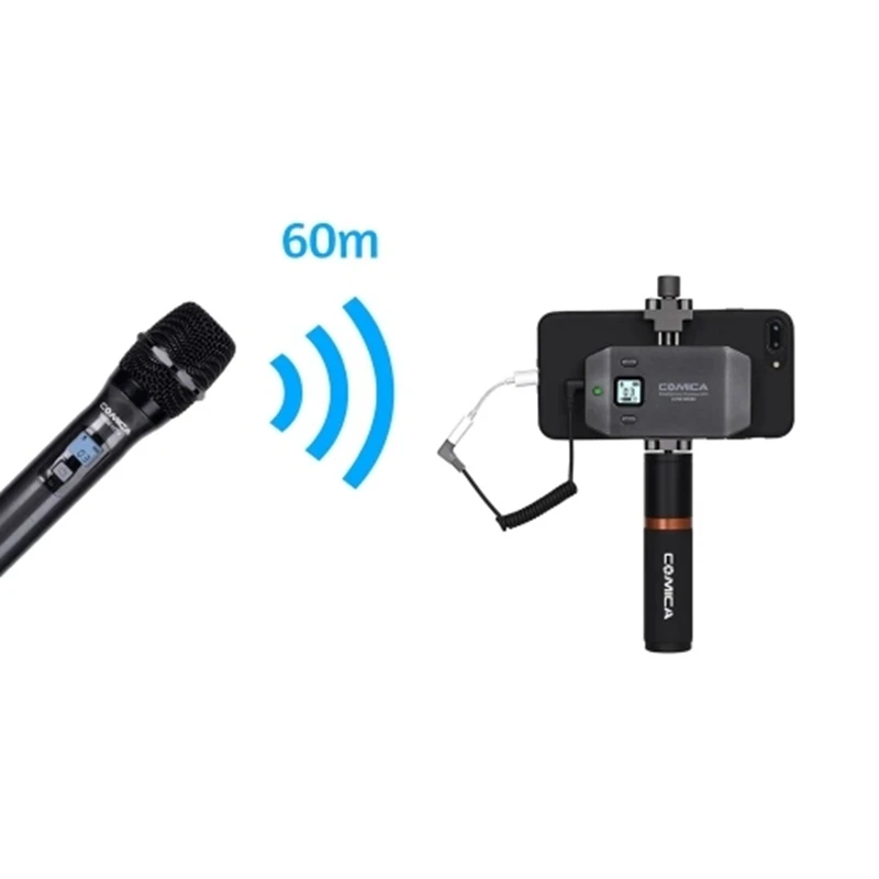  Comica Cvm-Ws50H Smartphone Wireless Microphone + Hand-Held Transmitter 6 Channels / Lcd Screen / 6