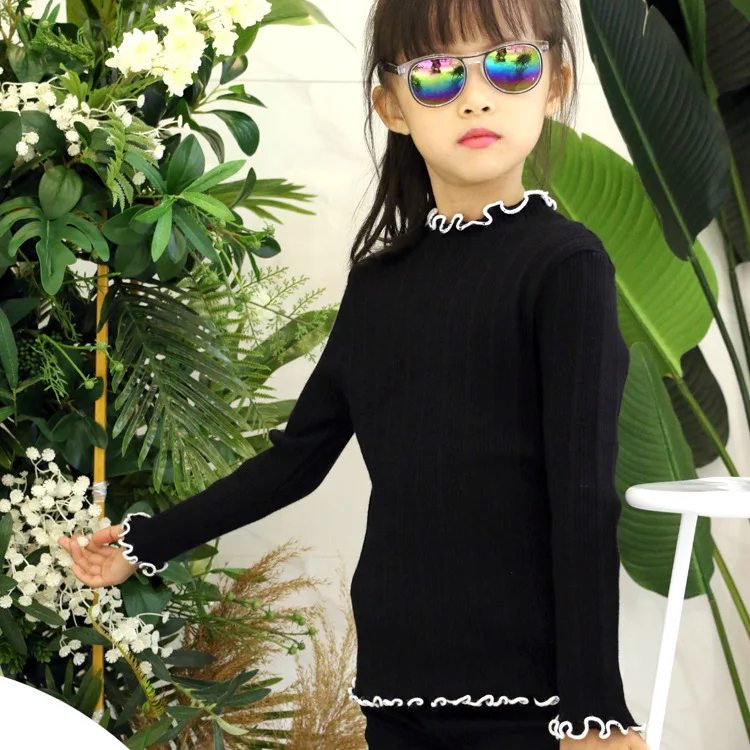 

[Primary Amoy] Processing Customizable 2018 Autumn And Winter New Style Core-Spun Yarn Children Knitted GIRL'S Sweater Childrens
