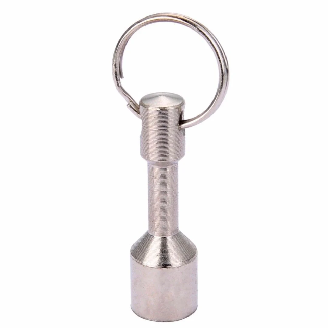 Silver Color Test Super Strong Metal Magnet Check Keychain Split Ring Pocket Keyring Hanging Holder Portable Outdoor Tool key chain clip,keychain tool,key ring