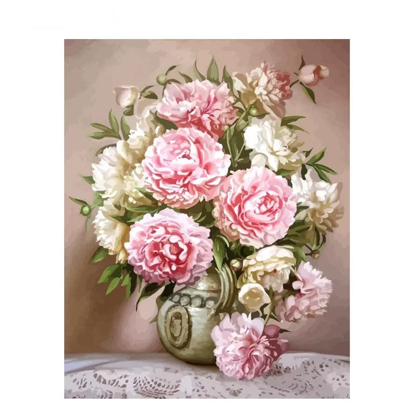 Картина по номерам на заказ с цветами ручная роспись | Дом и сад