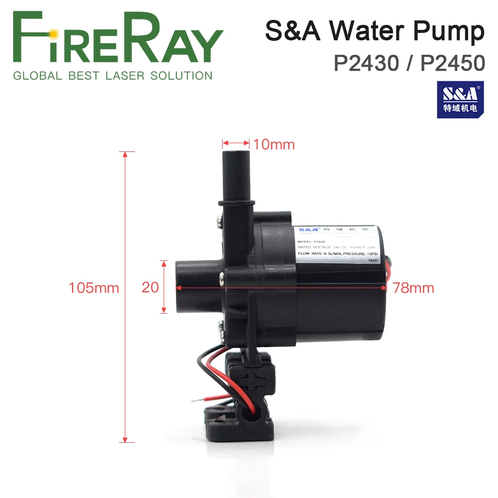 Bomba de Água P2450 para s & a Refrigerador Fireray Industrial dg Cw-5000 ah dh Cw-5200 ai di P2430 Cw-3000 ag - Image 2