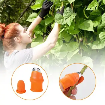 

Silicone Thumb Knife Finger Protector Vegetable Harvesting Knife Plant Blade Scissors Cutting Rings Garden Gloves