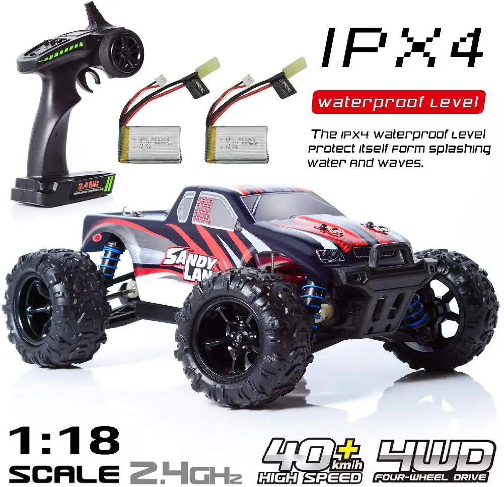 

9300 RC Car Terrain Electric Remote Control Off Road Truck 1:18 Scale 2.4Ghz Radio 4WD Fast 30+ MPH RC Vehicle