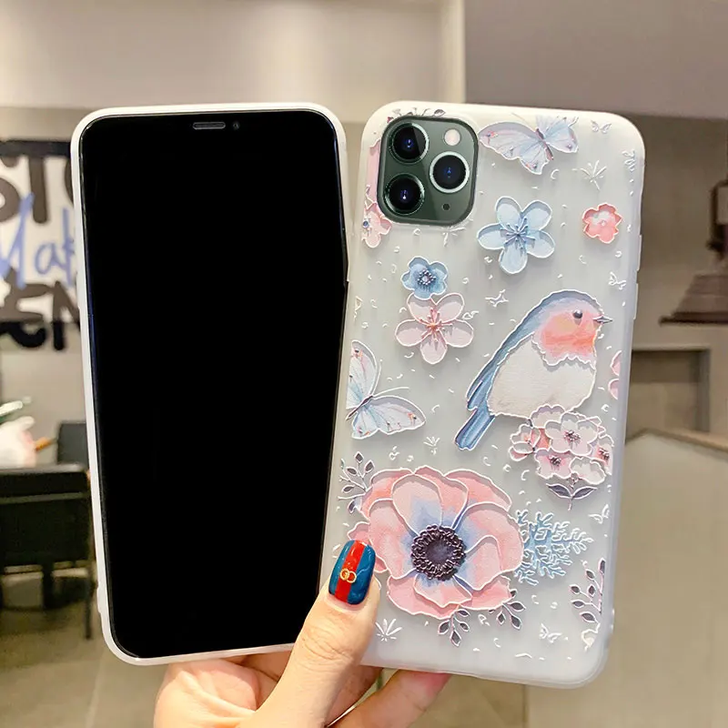 SoCouple мягкий TPU чехол для samsung Galaxy a70 a50 a10 a20 a30 a40 a60 S8 S9 S10 плюс S10e Note 8, 9, 10, рельеф цветок чехол для телефона