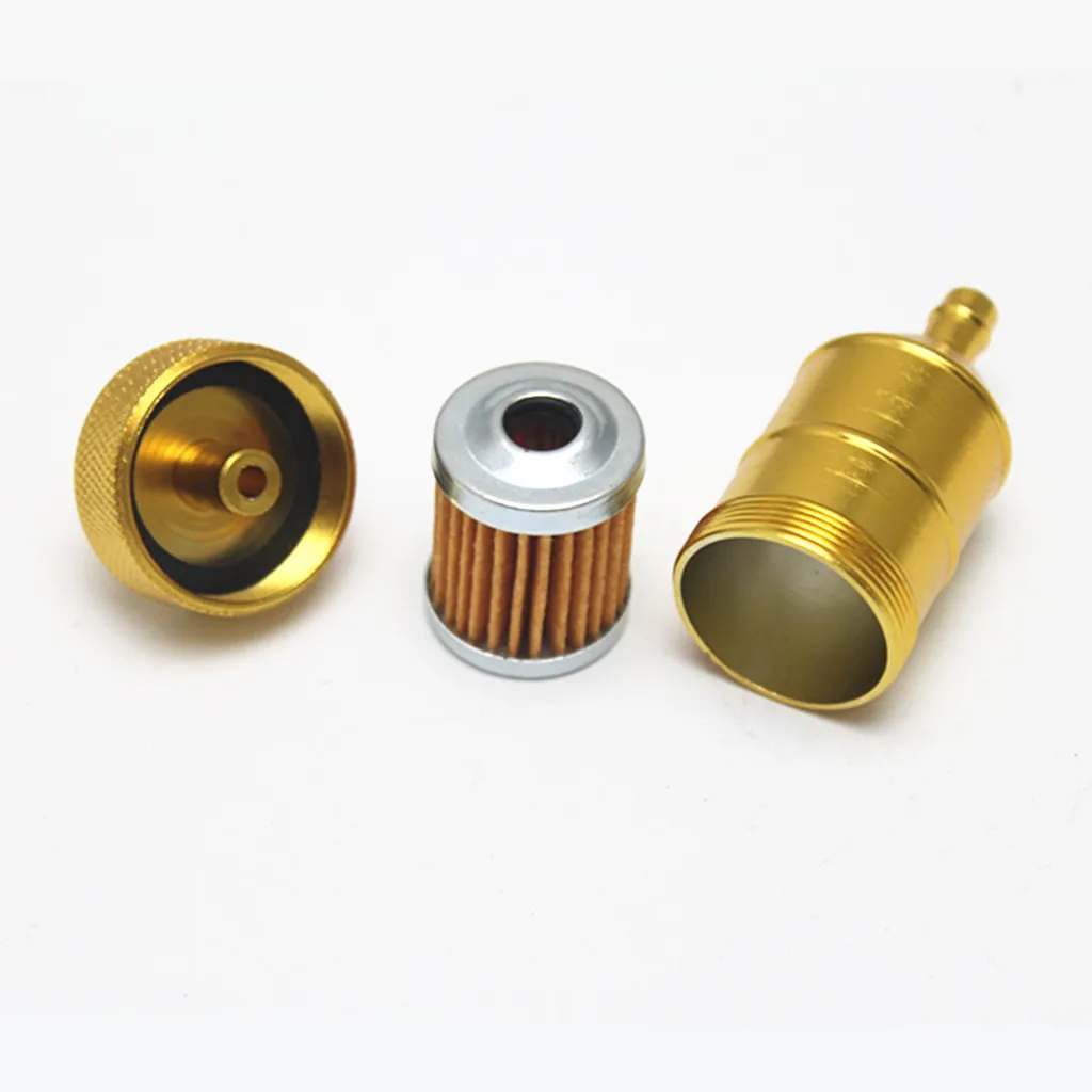 8mm 5/16'' Universal Chrome Aluminum Fuel Filter Car Petrol Diesel Inline