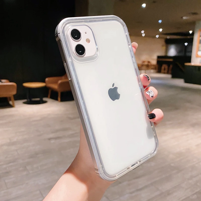 Transparent Candy color bumper Anti-knock Case for iphone 12 12Pro Max 11 11Pro XR X XS Max SE2020 7 8 Plus shockproof cover