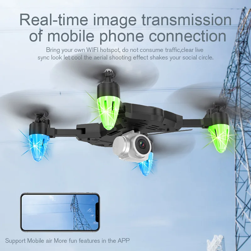 Радиоуправляемый вертолет Дрон Hd Wifi Fpv селфи Дрон Профессиональный складной Квадрокоптер 20 минут батарея Fly