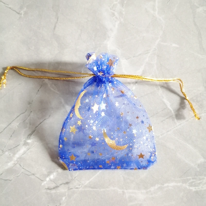 100pcs Moon Stars Gift Bag Packaging Bags for Business Shipping Clothes Wedding Jewelry Pouch Mini Drawstring Bags Organza Bag