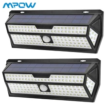 Mpow 132 светодиодный солнечный садовый светильник s 1810LM PIR датчик движения, уличный аварийный светильник безопасности IP65 Водонепроницаемый Солнечный настенный светильник