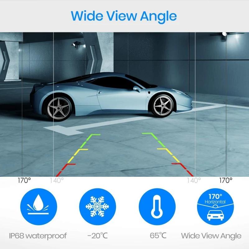 HD Автомобильная фронтальная камера заднего вида универсальные встроенные масштабные линии расстояния для системы автопарковки