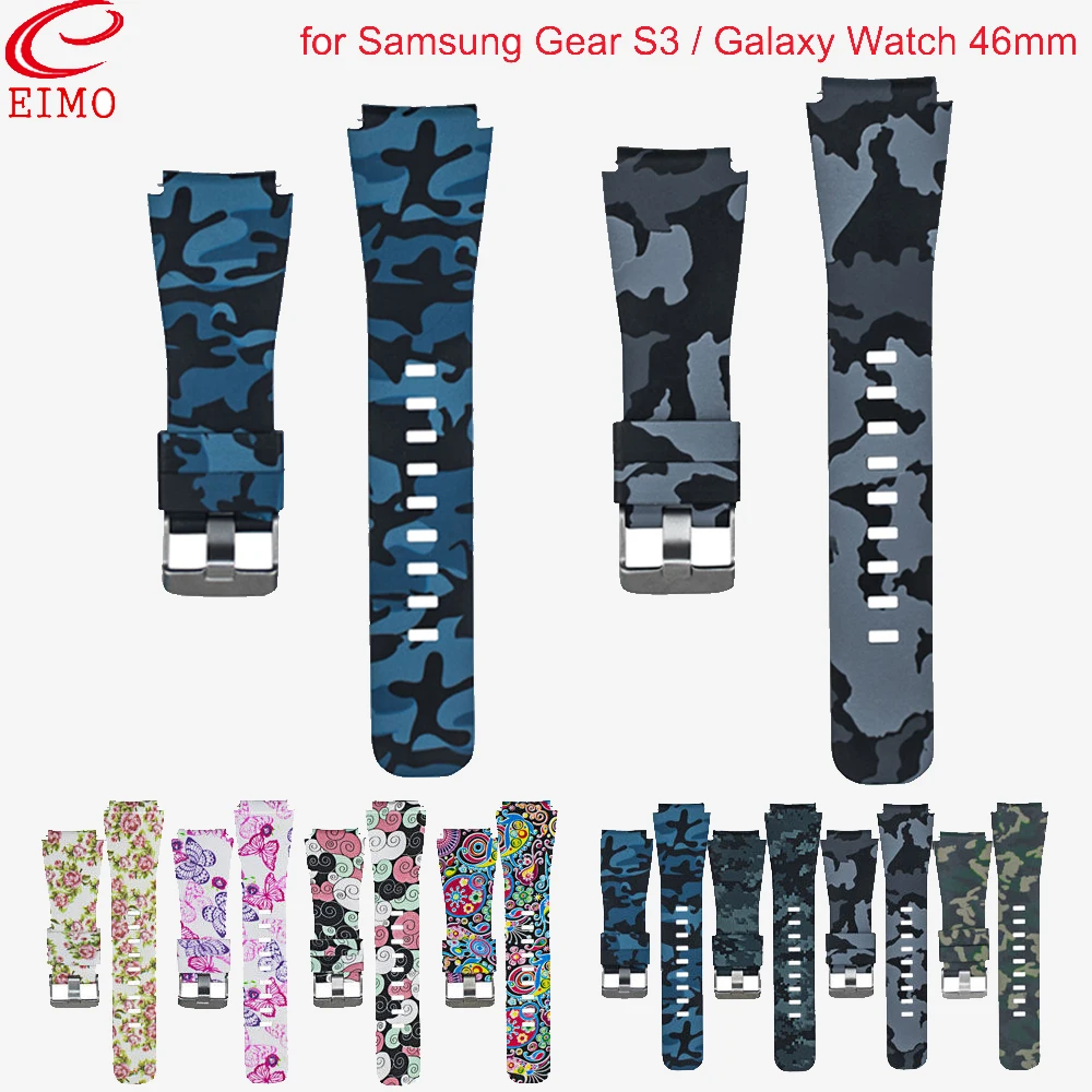 

EIMO Galaxy watch 46mm for sumsung gear s3 Frontier Printing Pattern silicone 22mm watch band amazfit bip strap smart watchband