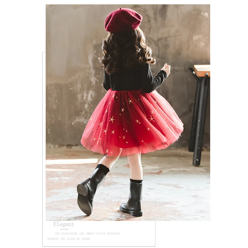Owligbaby/ красное бальное платье; платье для свадебной вечеринки; Vestidos; платье принцессы для девочек; однотонная Одежда для девочек; рождественское бархатное Сетчатое платье