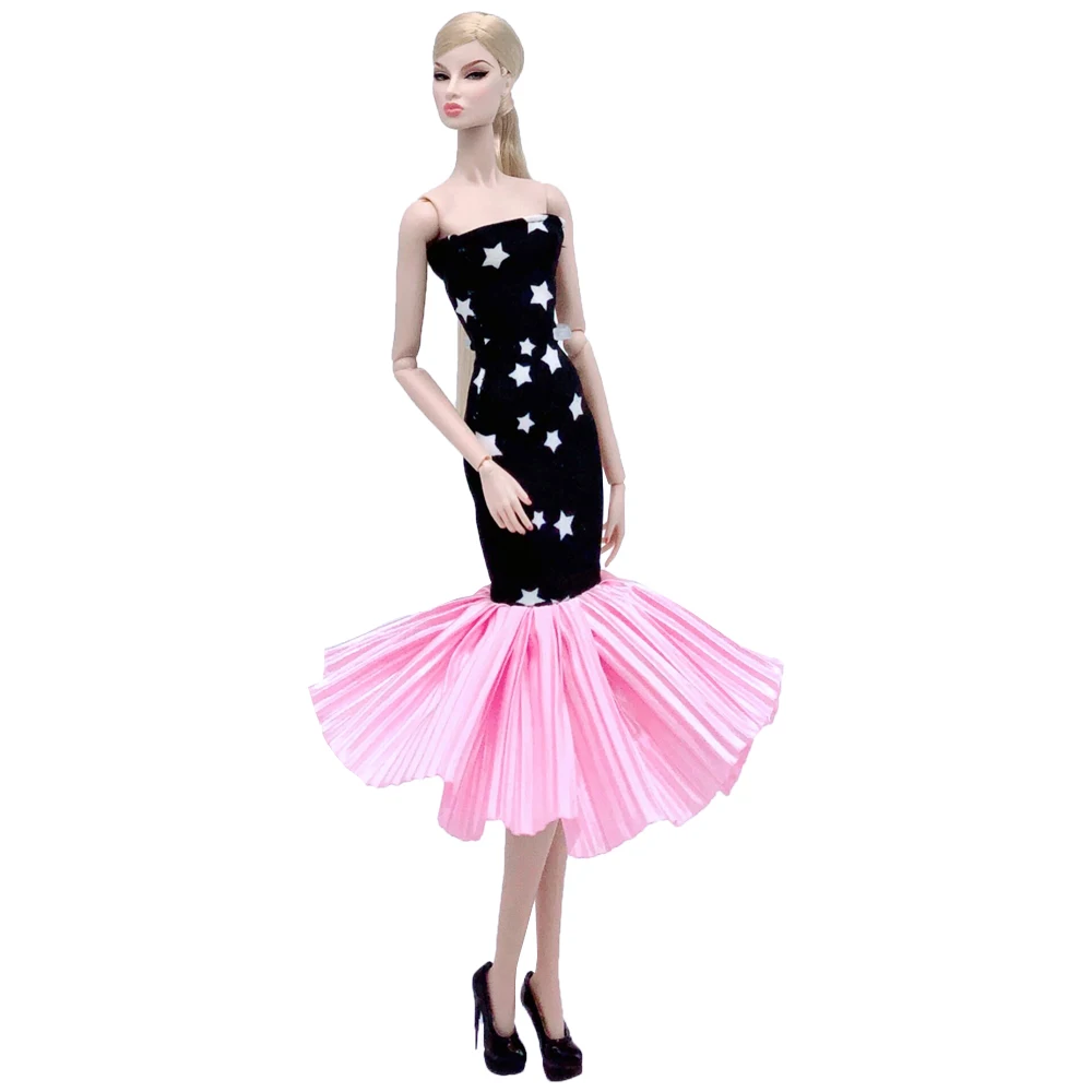 Nk New Princess Doll Fashion Dress Abito Da Festa Nobile Per Bambola Barbie Gonna In Pizzo A Sirena Girl' Doll Toys Accessori