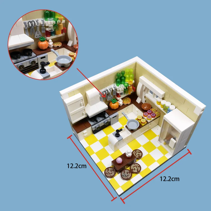 City Furniture Building Blocks Toys for Children MOC Girls Xmas Gift Kitchen Room Compatible Classic Creative Bricks 6 Years Old