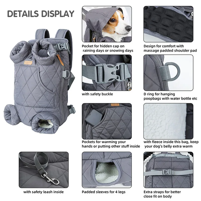 Zaino Porta Cani ALLSOPETS Regolabile - Per Taglie Piccole, Medie, Grandi, Per Trekking E Viaggi - Foto 9