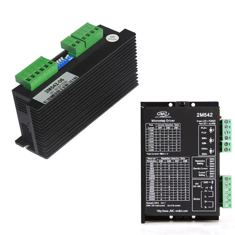 

HOT Sale 2-Phase Analog Hybrid Stepper Motor Driver 24-50VDC 1.0-4.2A 2M542-06