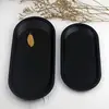 Oval Metal Jewelry Tray Desktop Organizer Decoration Kitchen Food Storage Plates Black Stainless Steel Small Ornaments Organizer 1