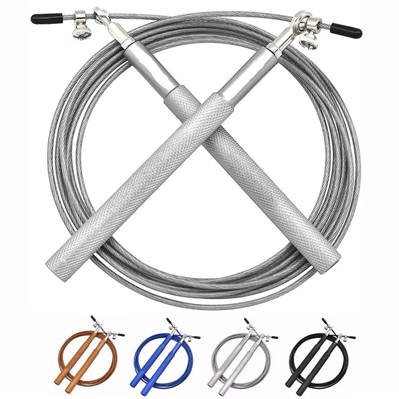 Cuerda de saltar de aluminio para Crossfit, cuerda de Metal ajustable de 3m para deportes, gimnasio, entrenamiento de Fitness profesional