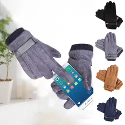 Зимние перчатки для сенсорного экрана Зимние Замшевые Кожаные перчатки Мужские Элегантные перчатки ветрозащитные перчатки для езды на