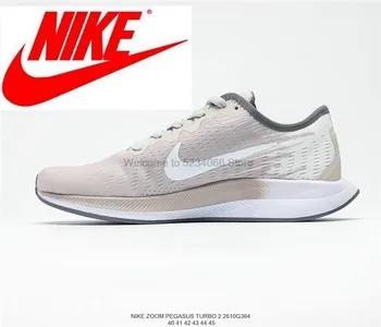 

Original Nike Zoom Pegasus 2 Turbo breathable cushioning fast running shoes size 40-45 white gray comfortable