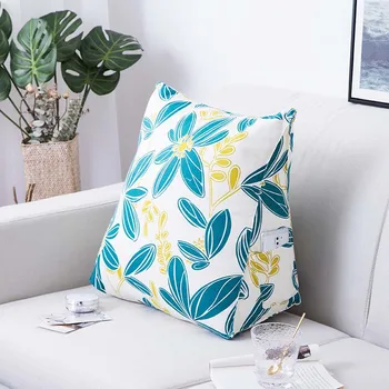 

Wedge Back Cushion House Backrest Cushion Pillow Lumbar Pad Bed Office Chair Back-rest Suppot with Side Pocket