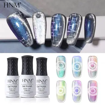 

HNM Gel Polish Soak Off Galaxy Chameleon Cat Eye Nail Varnish Primer UV LED Semi Permanent Gel Polish Stamping Gelpolish 8ml