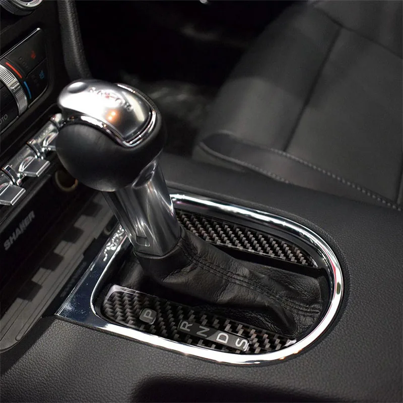 2 шт. для Ford Mustang- Автомобильный Центр управления шестеренкой, панель переключения передач, декоративная накладка из углеродного волокна, накладка, Внутренняя 3D наклейка