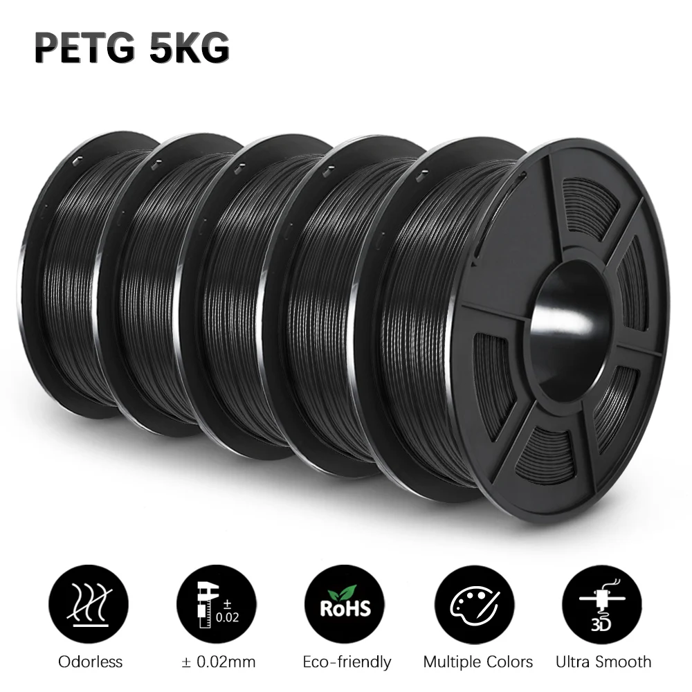 GOHIGH PETG 5 Rolls 5KG Filament  PETG 3D Printer Materials Refills Environmental Protection Non-toxic For All Prin 