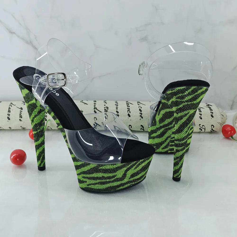 Leecabe 15CM/6Inch Women's Platform Sandals party High Heels Shoes Pole Dancing Shoes