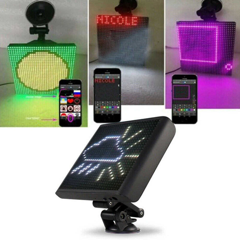 

Durable Adjustable Bluetooth Sign Full Color Led Real Time Draw Car Display 12V Small Emoji Animation Screen Clear Smiley Face