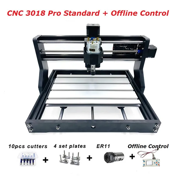 CNC 3018 PRO лазерный гравированное дерево фрезерный станок с ЧПУ GRBL ER11 Хобби DIY гравировальный станок для дерева PCB ПВХ Мини CNC3018 гравер - Цвет: Коричневый