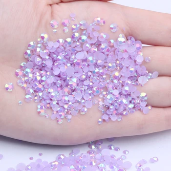 

Resin Rhinestones Light Purple AB Non Hotfix 2mm 2.5mm 3mm 4mm 5mm 6mm Round FlatBack Glue On Diamonds Appliques For Clothings