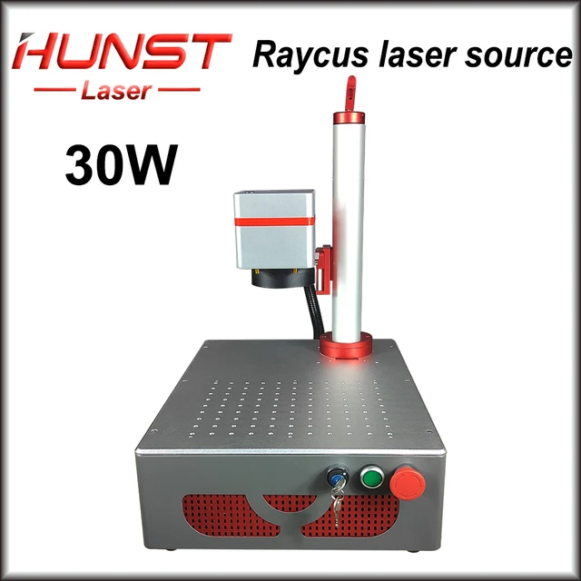 Hunst Metal Laser Marking Machine with JPT Raycus Max Source 20W 30W Foldable Mini Fiber Laser Engraver for DIY Marking Gift Raycus 30W