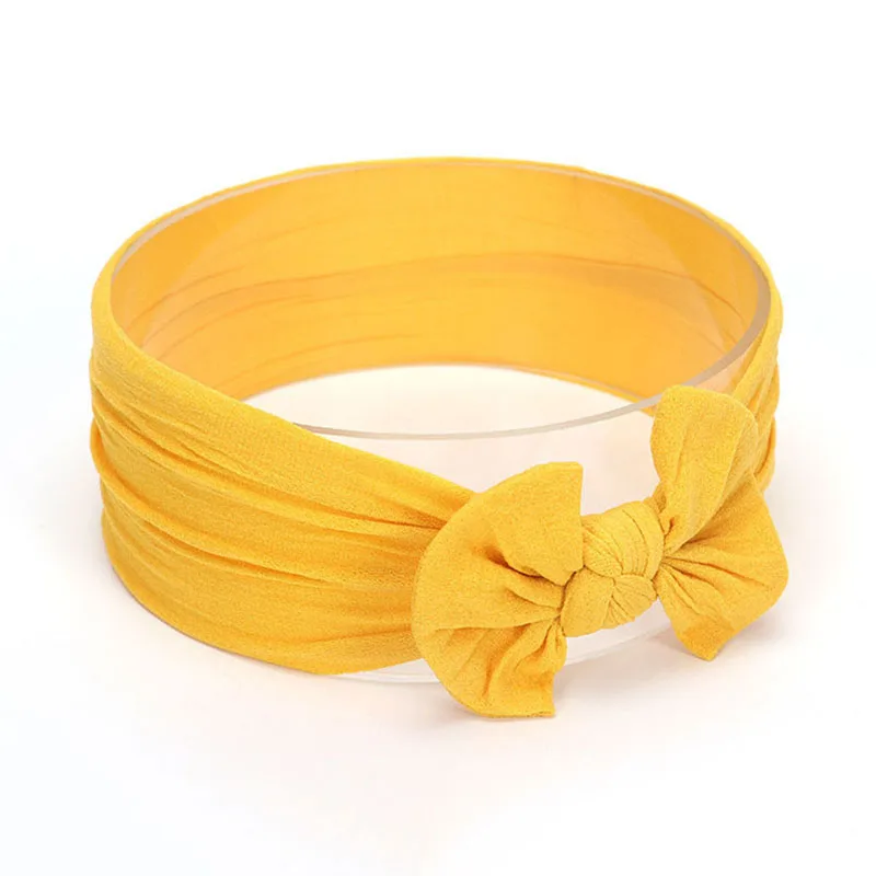 Elegant Big Bow Baby Headband - Solid Color Elastic Hair Accessory