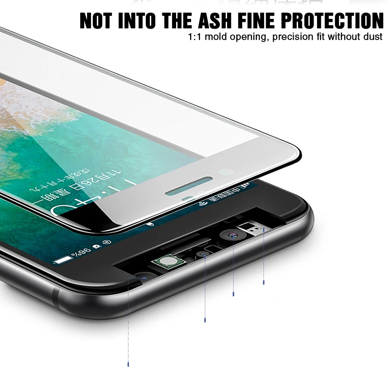 15D полное покрытие защитное стекло на iPhone X XS Max XR 5s 5 SE закаленное защитное стекло для экрана iPhone 7 8 6 6S Plus стеклянная пленка