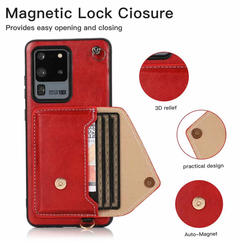 Leather Case for Samsung Galaxy S20 Ultra FE s20+ fe Crossbody Shoulder Strap Card Bag Wallet Stand Holder Fashion Back Cover | Мобильные