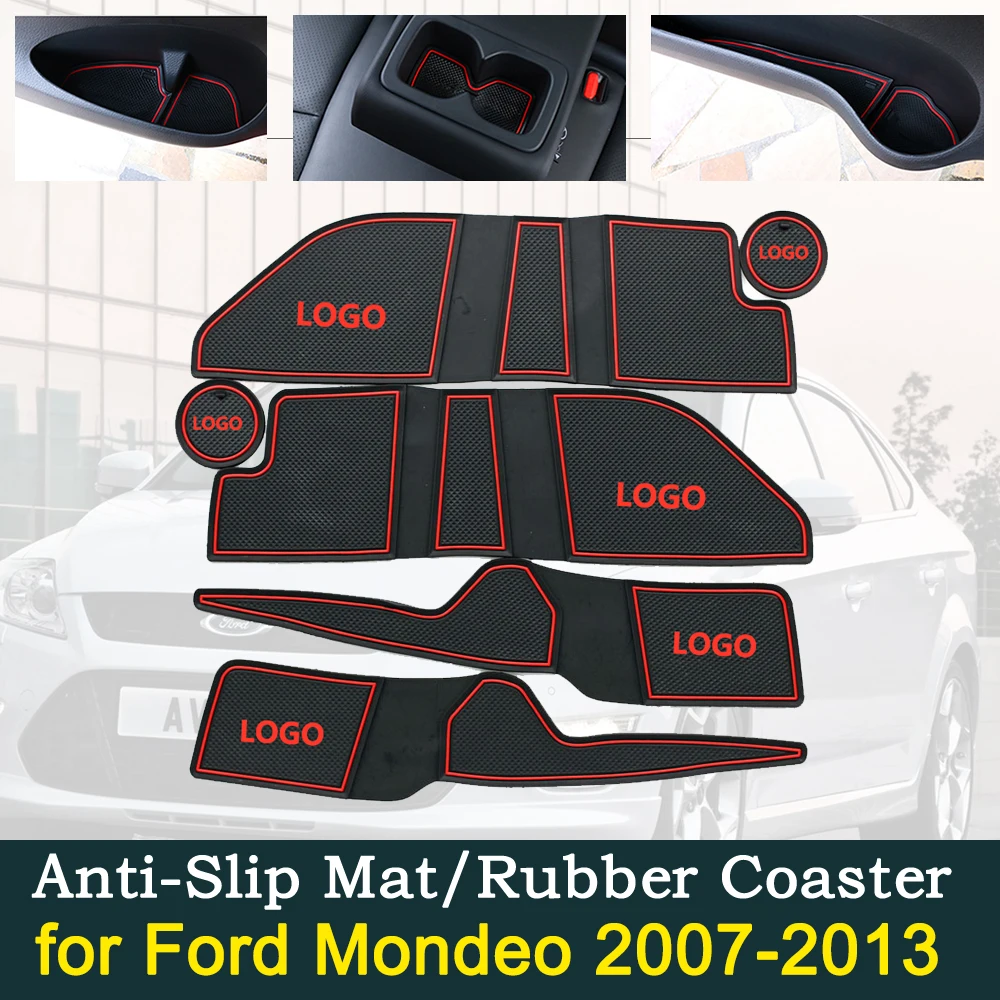 Anti-slip Door Rubber Cup Cushion for Ford Mondeo MK4 2007~2013 2008 2009 2010 2011 2012 Groove Mat Car Interior Accessories Anti-slip Door Rubber Cup Cushion for Ford Mondeo MK4 2007~2013 2008 2009 2010 2011 2012 Groove Mat Car Interior Accessories
