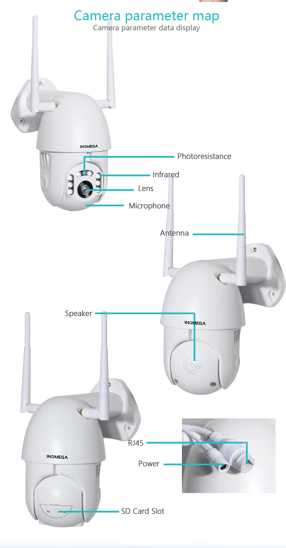 INQMEGA Открытый 1080P IP камера видеонаблюдения Водонепроницаемая камера WiFi беспроводной Автоматическое отслеживание PTZ скорость купольная камера