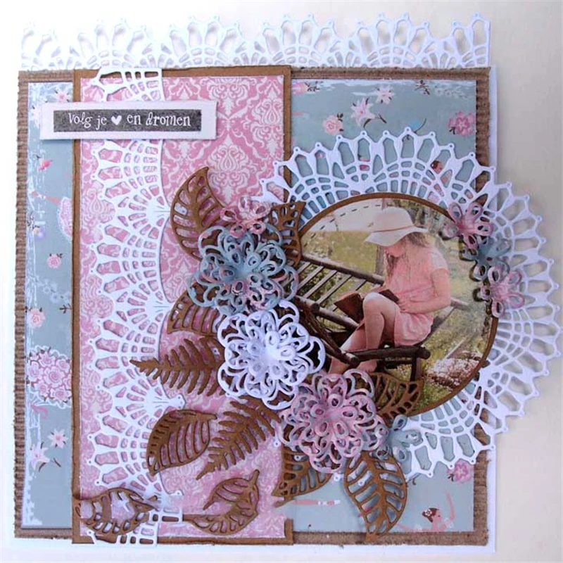 

GJCrafts Lace Border Circle Metal Cutting Dies Stencils for Scrapbook Card Decor Craft Dies Embossing New Dies for 2019