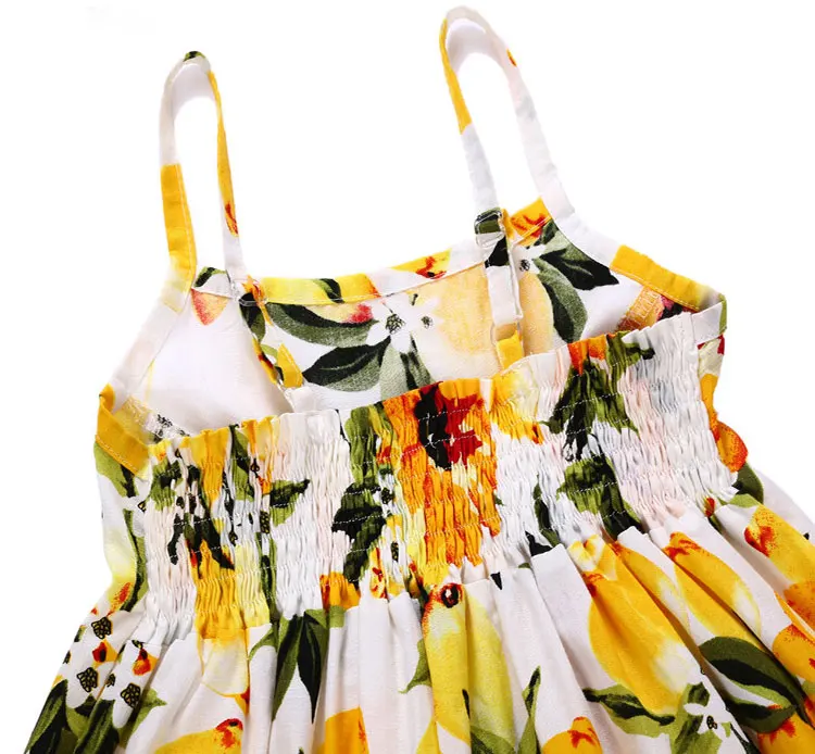 baby girls yellow dresses kid suspender beach dress
