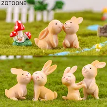 7pcs/set Couples Rabbit Diy Home Easter Decoration Gift for Child Bunny Suit DIY Party Decoration Micro Landscape Accessories G