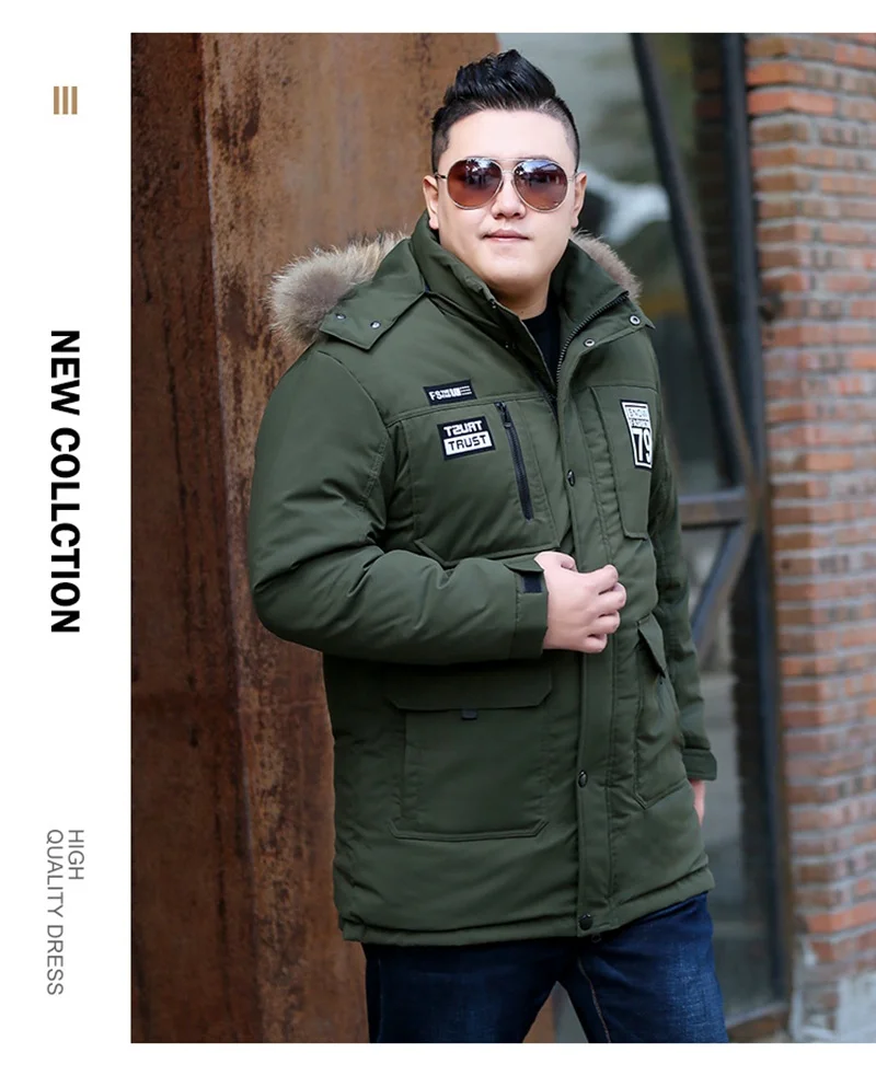 Зимняя длинная бархатная куртка 10XL мужской пуховик размера плюс 10XL свободный утепленный плюс замшевый мужской жакет