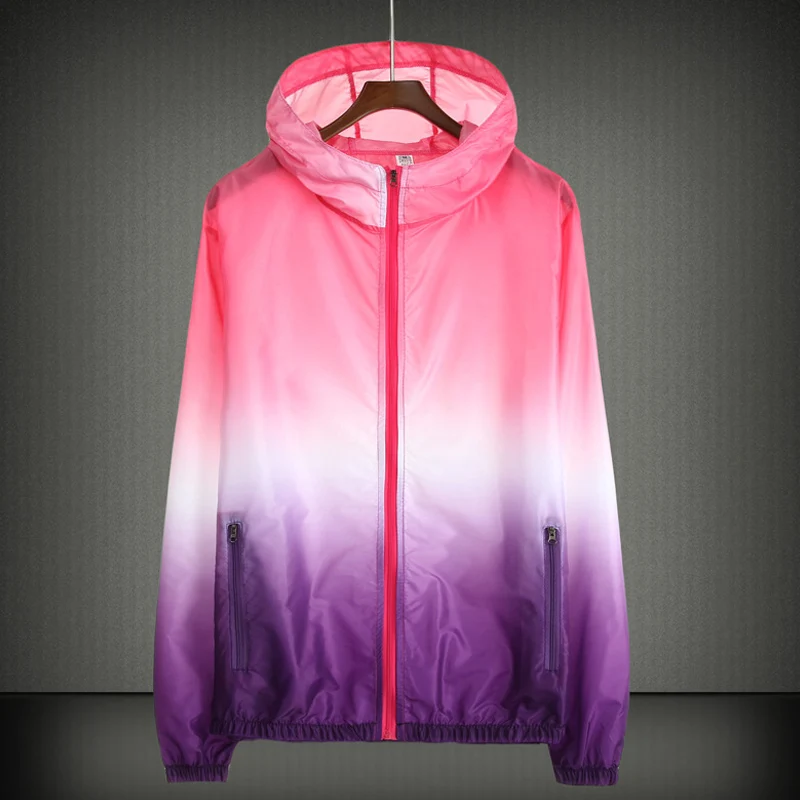 Pink Куртки с капюшоном для защиты от солнца, тонкая молния, защита от солнца, быстросохнущее дышащее пальто FH99 - Цвет: Pink
