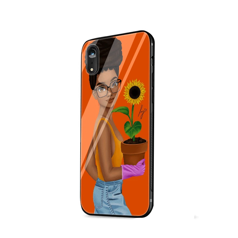 Стеклянный чехол для телефона из ТПУ, стекло для iPhone 5, 5s, se, 6, 6 S, 7, 8 Plus, iPhone 11 Pro, XR X, XS, максимальный чехол для красивых девочек афро - Цвет: G4