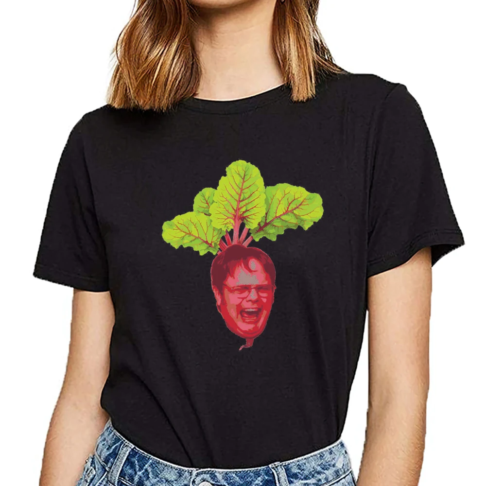 Топы футболки для женщин офисные dwight schrute beet забавные белые короткие женские |